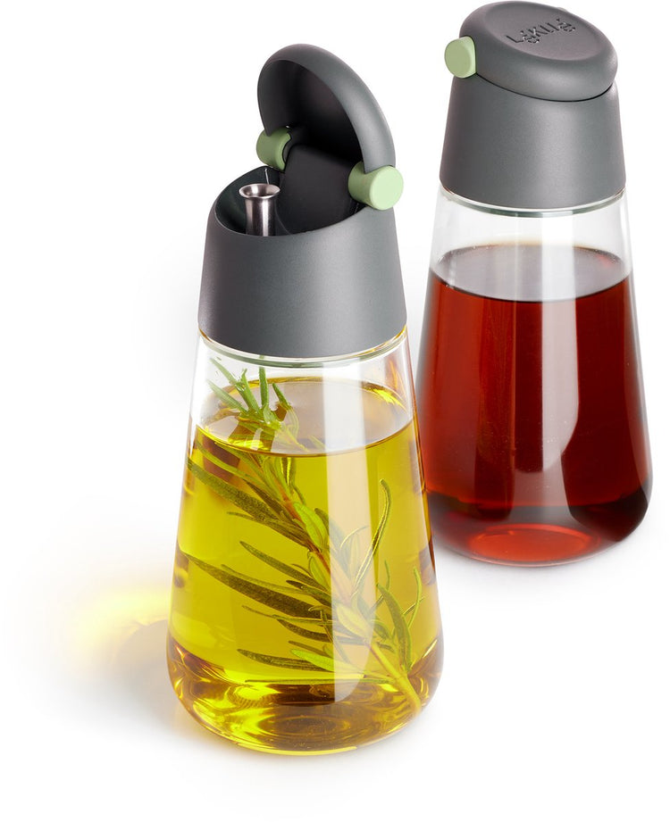 Lékué Öl-Essig-Spender – 2er-Set – Grau