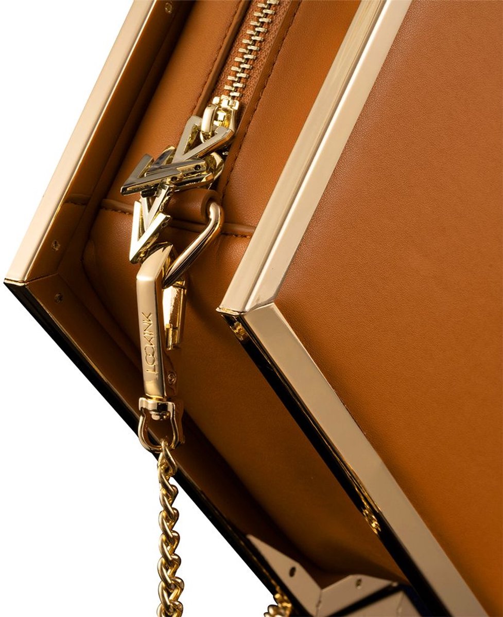 Lockink – geheimnisvolle quadratische Kink-Tasche – braun