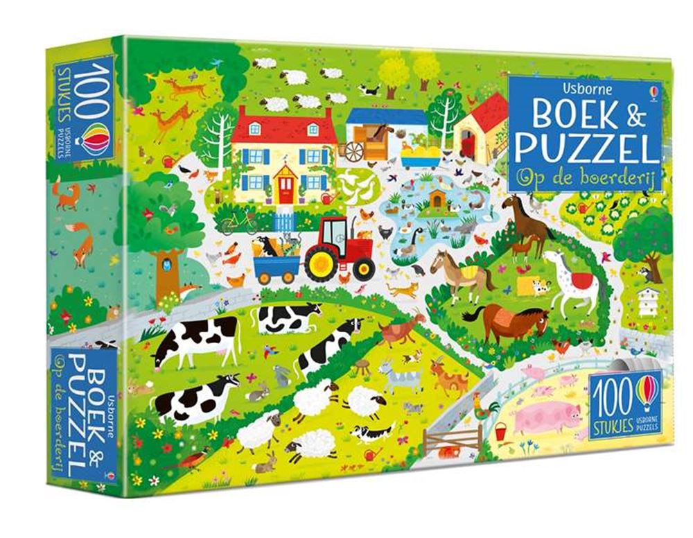 Buch und Puzzle auf der Farm