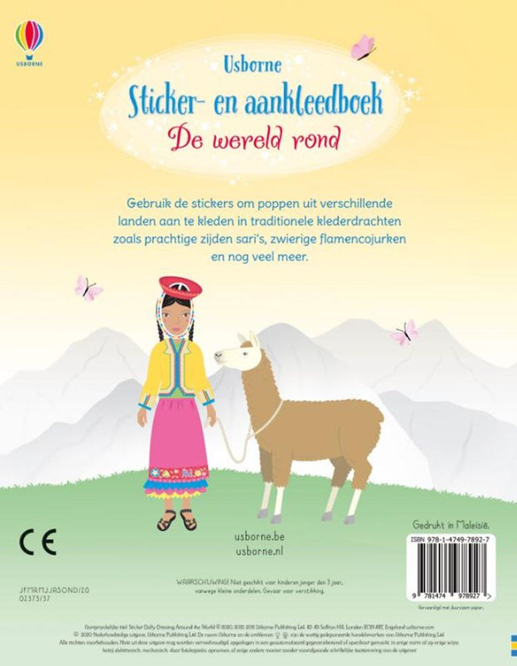Aufkleber- und Anziehbuch rund um die Welt.