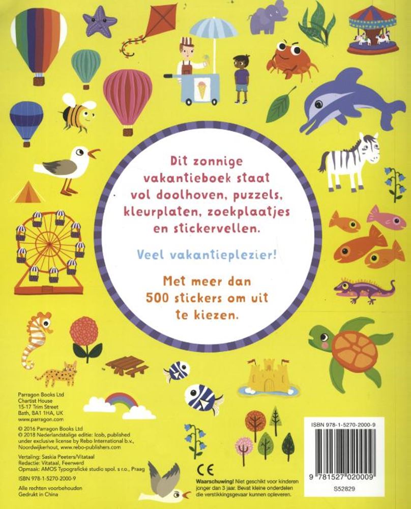 Urlaubsaufkleber und Spielbuch. 4+