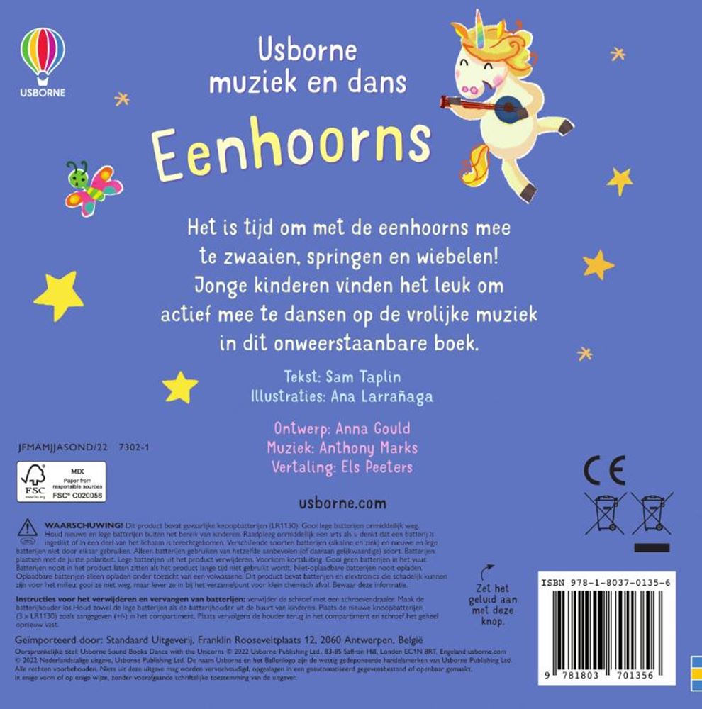 Usborne-Musik und Tanz, Einhörner. 4+