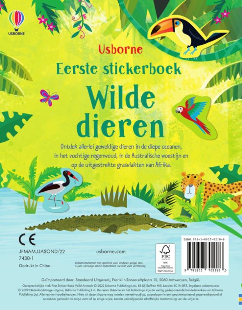 Erstes Stickerbuch: Wilde Tiere. 4+