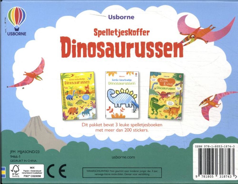 Dinosaurier-Spielekoffer. 3+