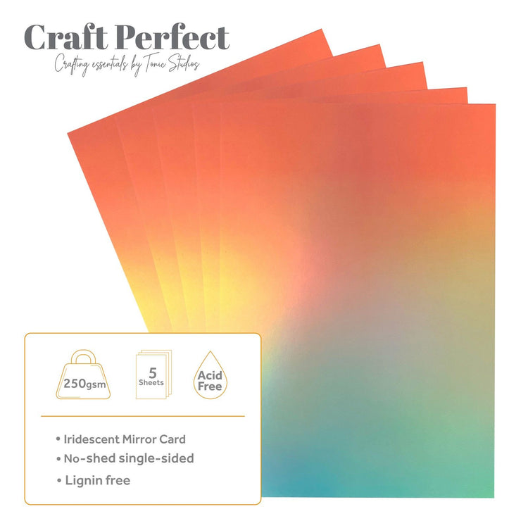 Craft Perfect von Tonic Studios Craft Perfect • Spiegelkarte, schillernd, 250 g, errötende Meerjungfrau, 5 Stück