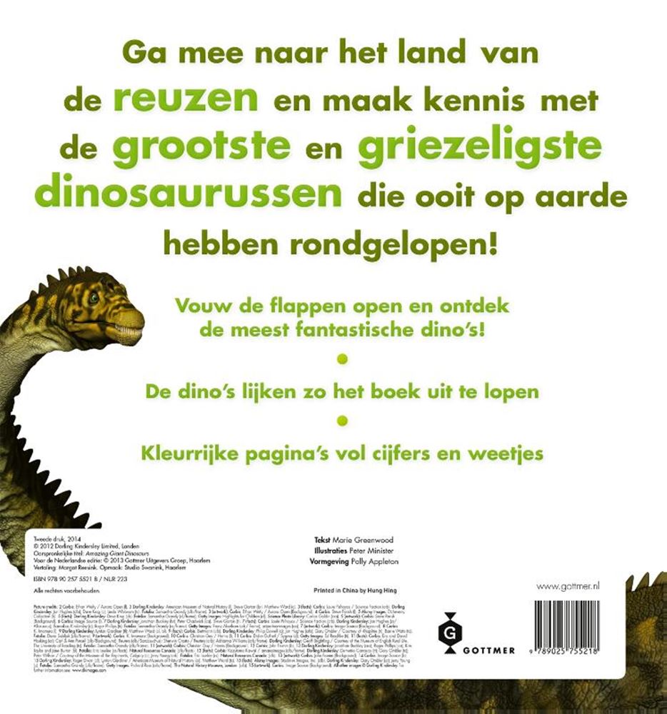Riesige Dinosaurier mit ausklappbaren Klappen. 4+