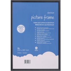 Wechselrahmen aus Aluminium und Antireflex 21x29,7cm schwarz