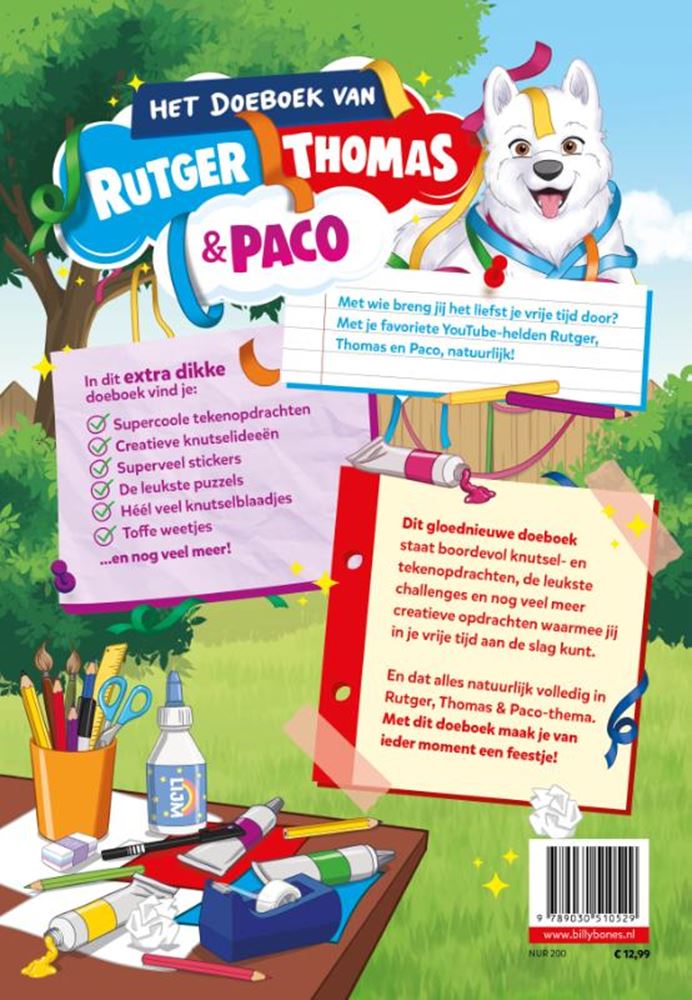Buch Doeboek Rutger, Thomas und Paco