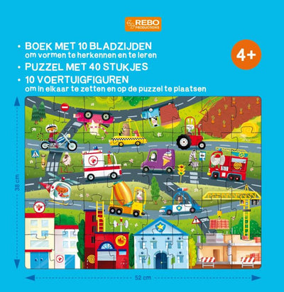 Rebo Publishers Book, Puzzle + 10 Figurenfahrzeuge