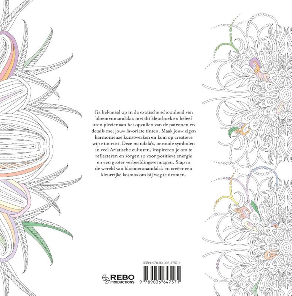 Malbuch: Blumenmandalas für Erwachsene