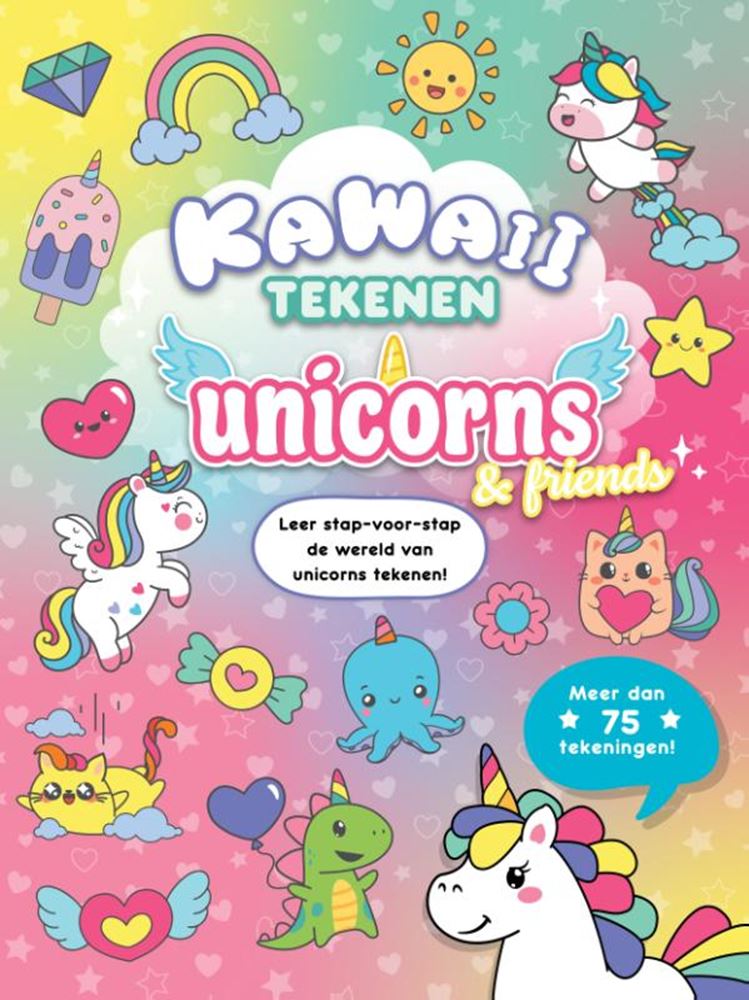 Rebo Publishers Kawaii zeichnet Einhörner, Freunde