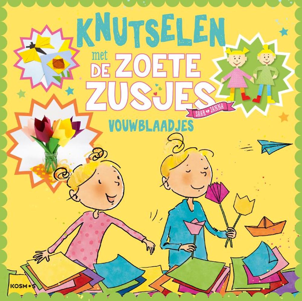 Süße Schwestern faltende Blätter falten