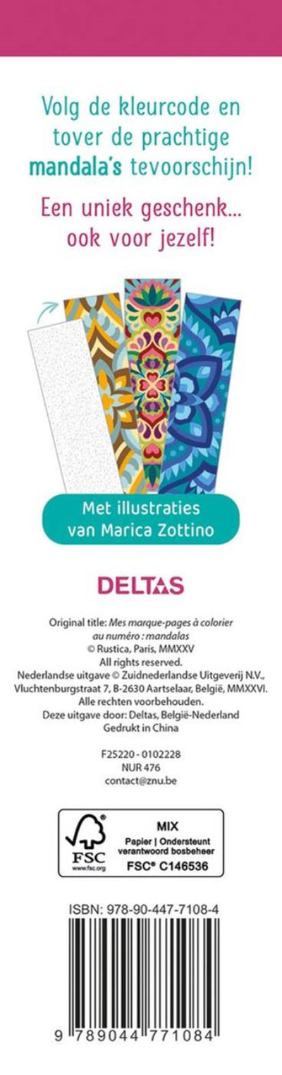 Deltas sind die schönsten Lesezeichen zum Ausmalen von Mandalas nach Zahlen