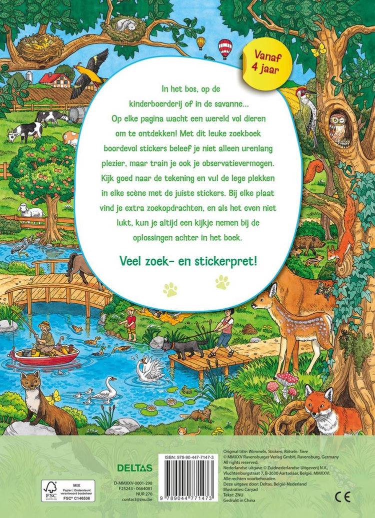 Deltas mein lustiges Suchbuch mit Aufklebern – Tiere