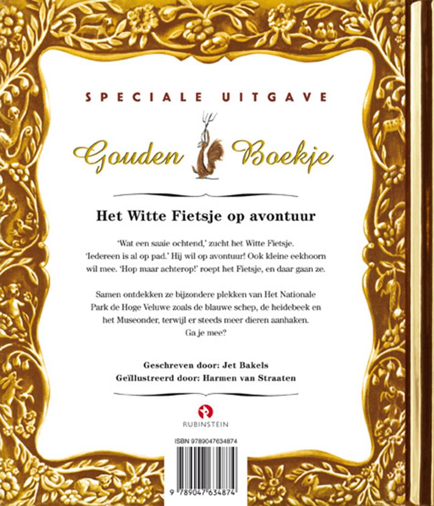 Goldenes Buch, das weiße Fahrrad auf Abenteuerreise