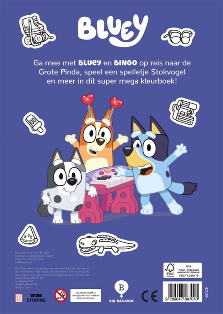 Malbuch „Bluey Super Mega“ der Gottmer Publishers Group