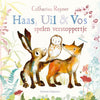 Hase, Eulenfuchs spielen Verstecken. 3+