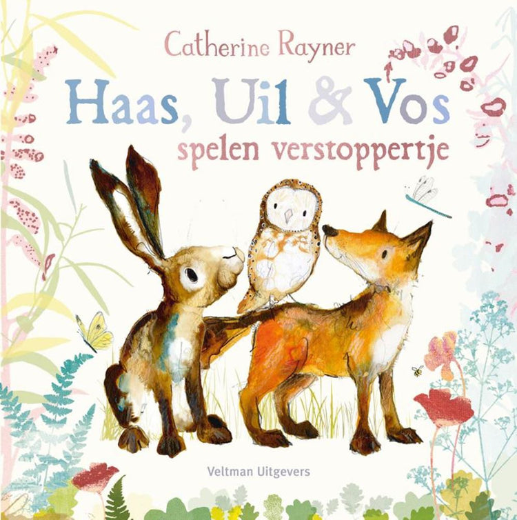 Hase, Eulenfuchs spielen Verstecken. 3+