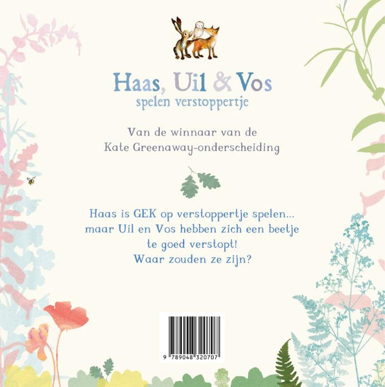 Hase, Eulenfuchs spielen Verstecken. 3+