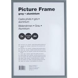 Aluminium-Wechselrahmen und Antireflex 21x29,7cm grau