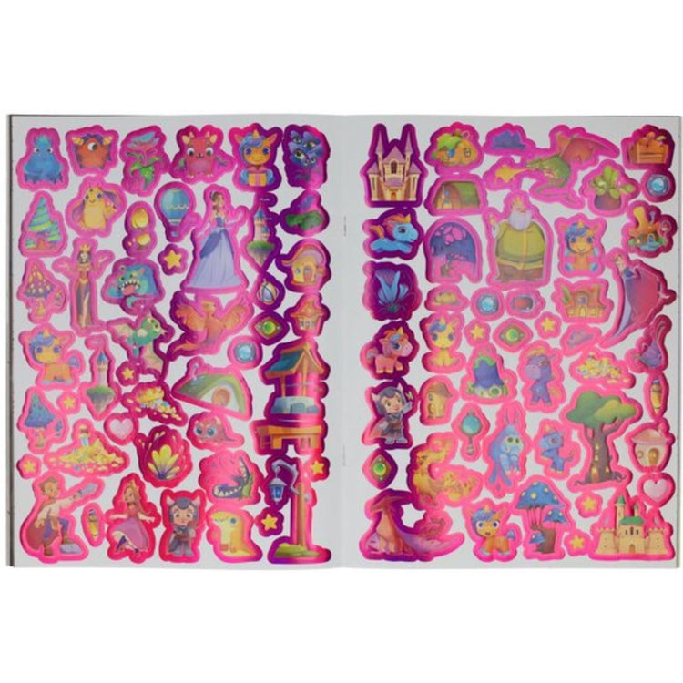 Farbe und Aufkleberbuch Fantasie