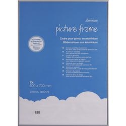 Aluminium-Wechselrahmen und Antireflex-Plexiglas 50x70cm grau