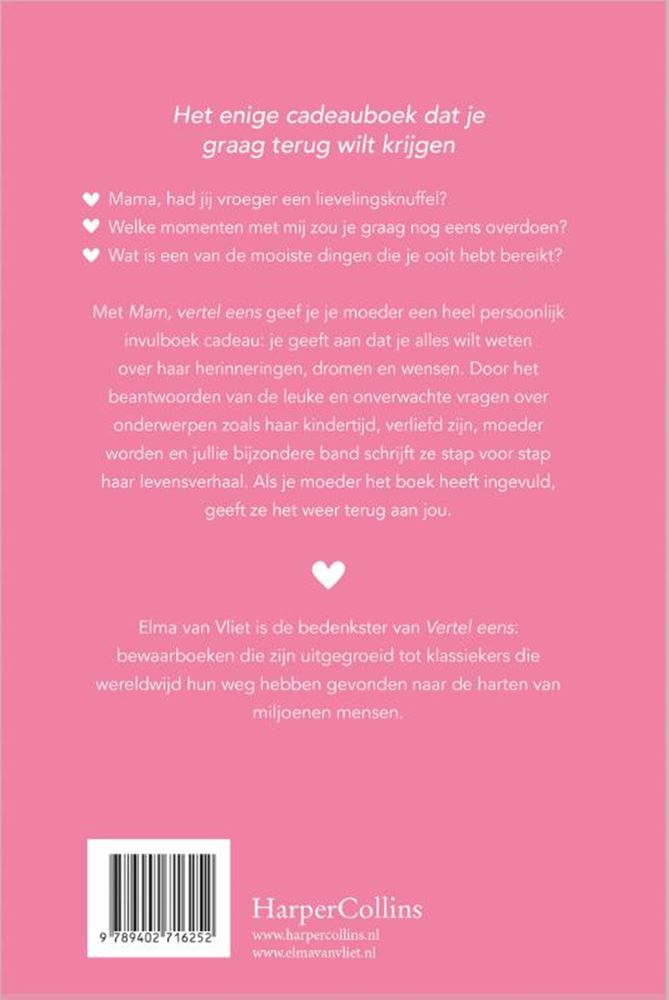 Elma van Vliet erzähl es mir – Mama, erzähl es mir – Tagebuch