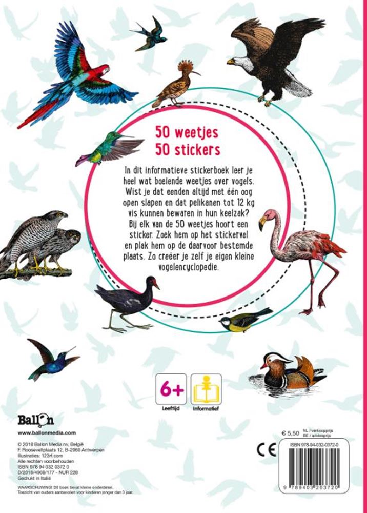 50 Fakten 50 Aufkleber - Vögel