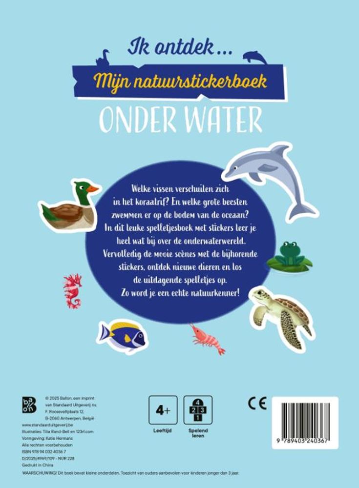 Standard-Verlag: Mein Natur-Stickerbuch – unter Wasser