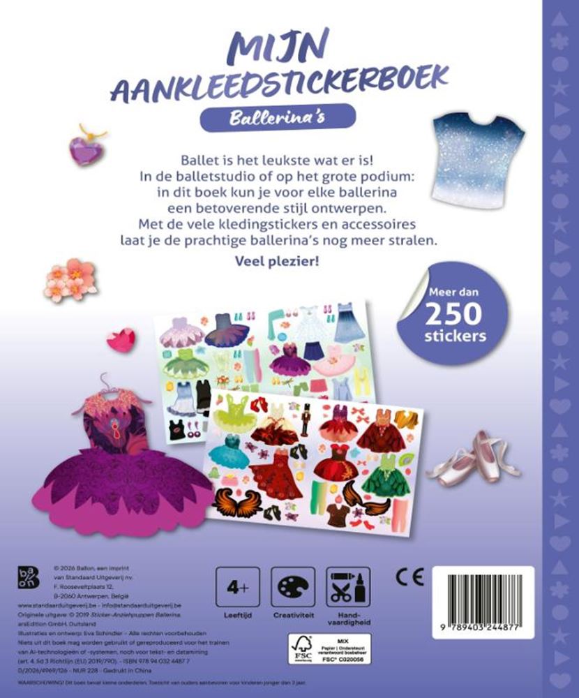 Mein Anzieh-Stickerbuch: Ballerinas 4+