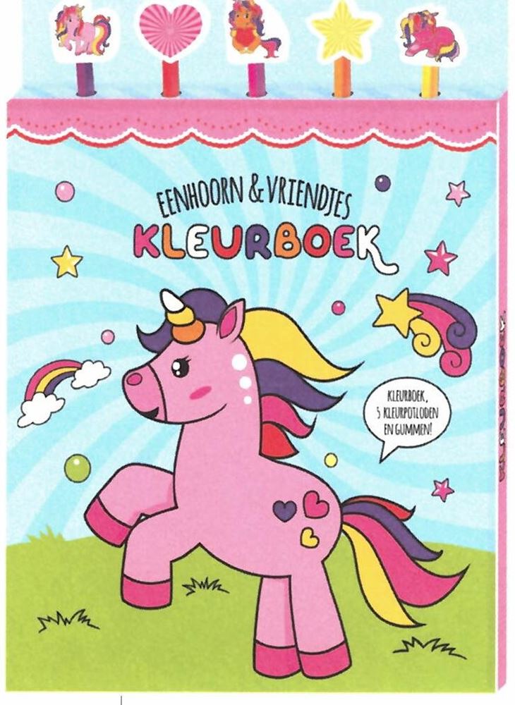 Malbuch mit Buntstiften – Einhornfreunde