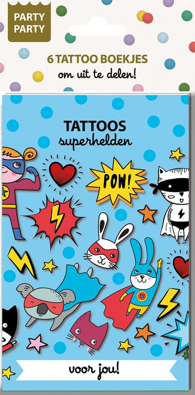 Ty Par Par 6 Tattoo-Broschüren – Superheld