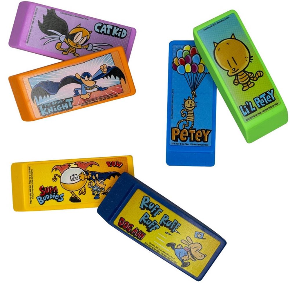 Hundemann-Radiergummis. 24 Stück. 6 sort