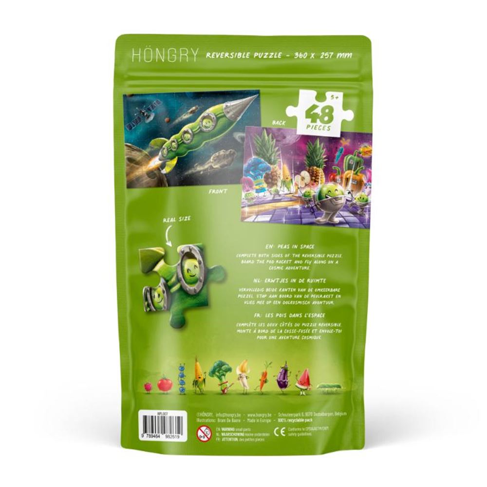 Erbsen im Weltraum. Puzzle, 48 Delikatessen 5+
