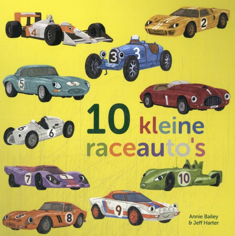 Pappbuch: Zehn kleine Rennwagen 1+