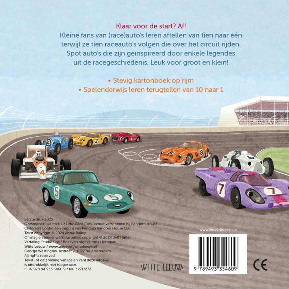 Pappbuch: Zehn kleine Rennwagen 1+