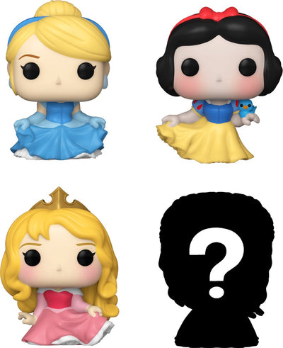 Funko Bitty Pop: Disney Princess 4er-Pack Serie 3 – Aschenputtel 222 – Schneewittchen 339 – Aurora 325 + Mystery