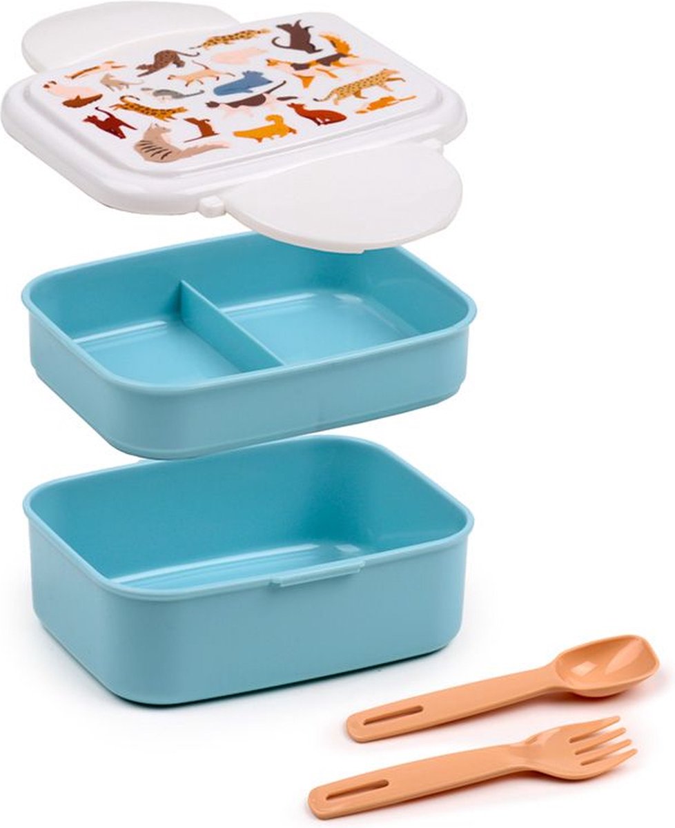 Katze feine Kat Clip Bento Box Lunchbox mit Besteck
