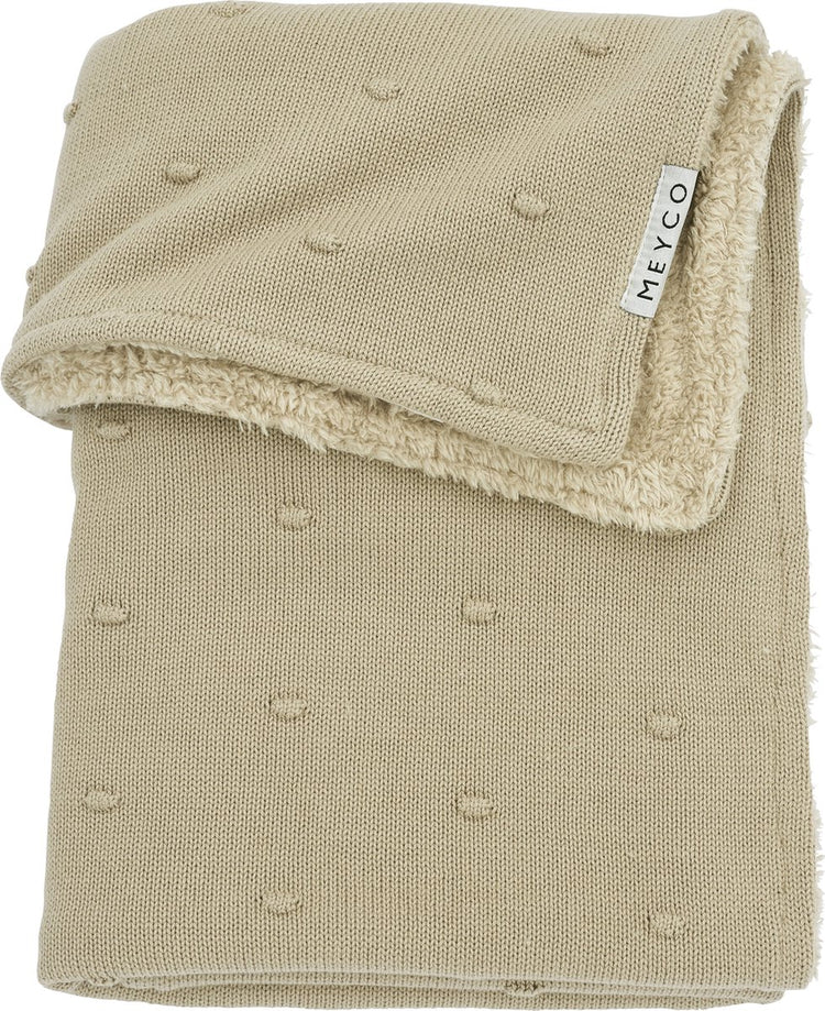 Meyco Baby Mini Knots Teddy-Kinderbettdecke – Sand – 100 x 150 cm – 2,0 Tog
