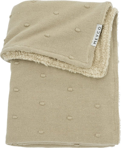 Meyco Baby-Mini-Knoten-Teddy-Kinderbettdecke – Sand – 75 x 100 cm – 2,0 Tog