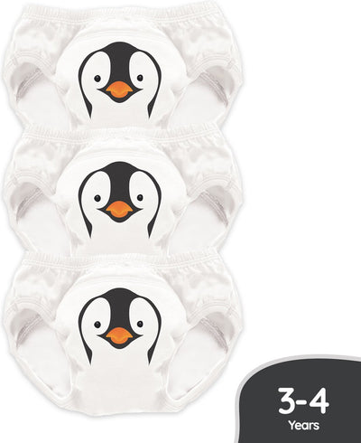 Ich trage Töpfchen-Pinguin-Trainingshosen für 3–4 Jahre
