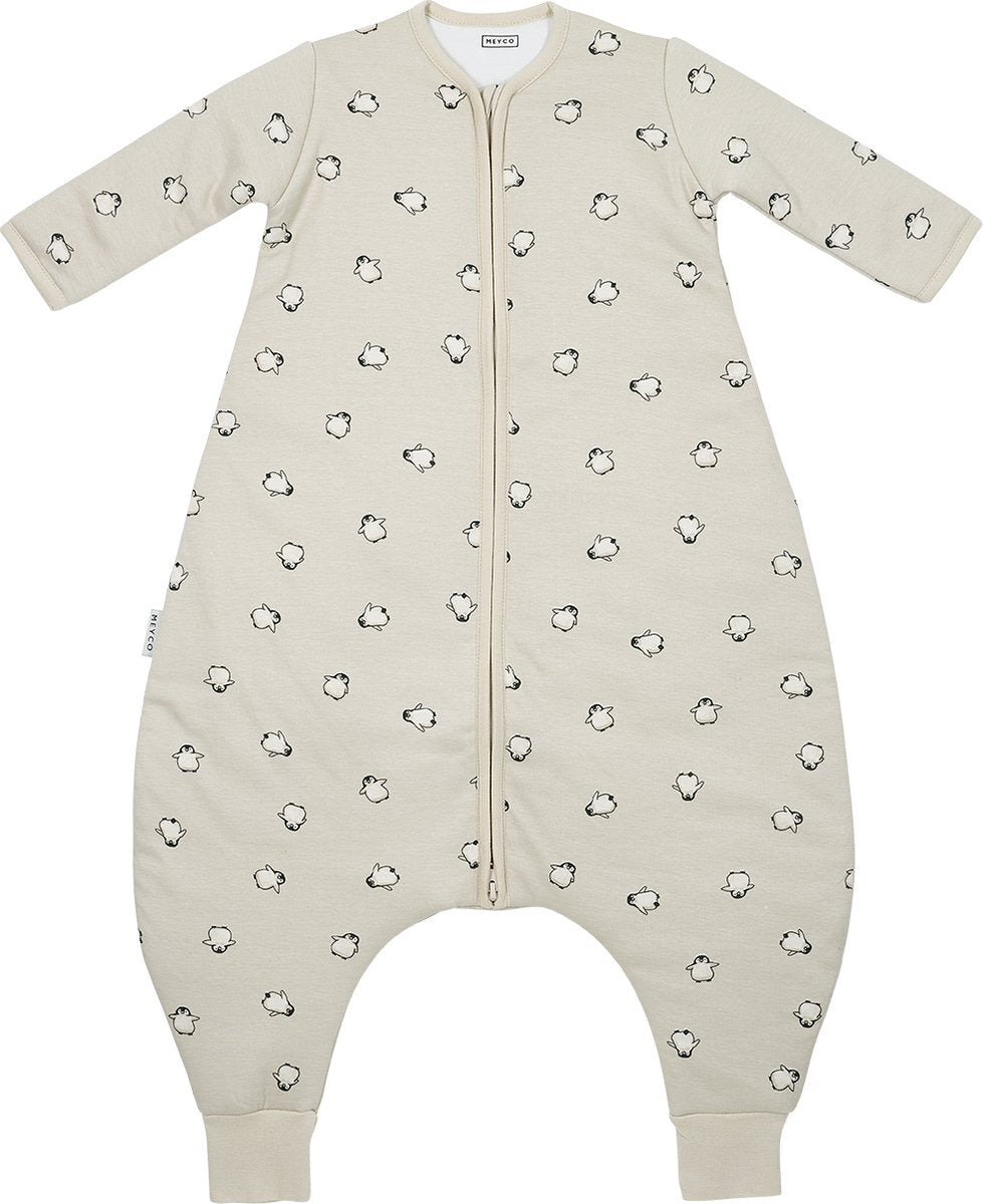 Meyco Baby-Pinguin-Baby-Winterschlaf-Overall, Pullover mit festen Ärmeln – weicher Sand – 104 cm – 2,5 Tog