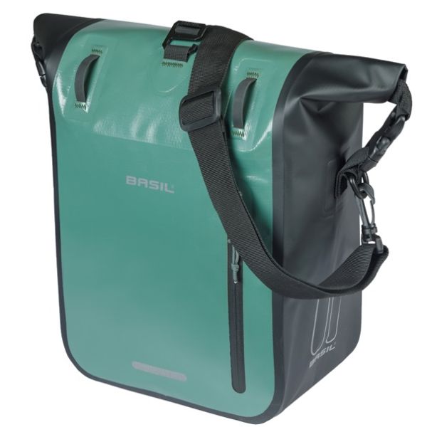 Basil einzelne Fahrradtasche Rivo M Plane Mik 12-15l 14 x 25 x 38 cm – grün schwarz