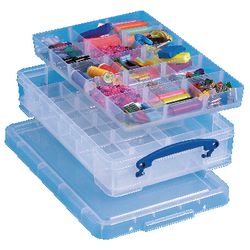 Hobbybox wirklich nützliche Box 255x520x85mm 4l 30 Fächer stapelbarer Deckel