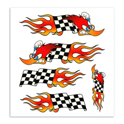 Aufkleberset Specht-Finish-Flagge