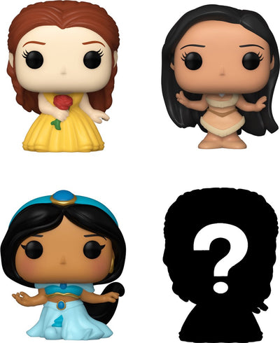Funko Bitty Pop: Disney Princess 4er-Pack Serie 2 – Farmer Belle 90 – Pocahontas 197 – Jasmin 326 + Mystery