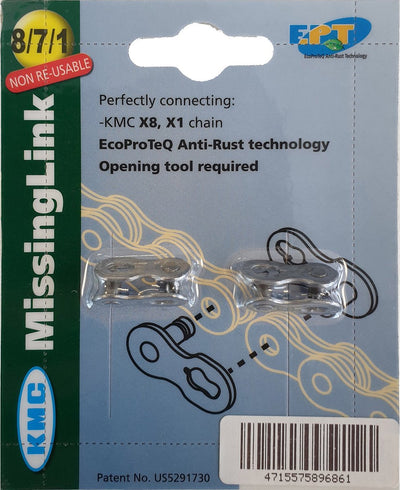 KMC Missing Link E1 E8 Ept, 3 32, 2 Stück, silberfarben