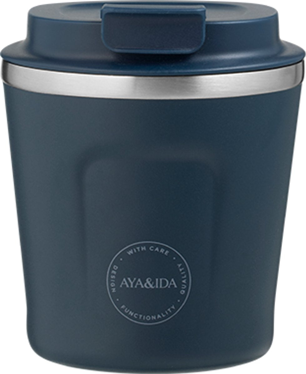 Aya ida aya ida - cup2go - Kaffeetasse - Coffee to go - Reisebecher - zum Mitnehmen - 240ml - Marineblau neu