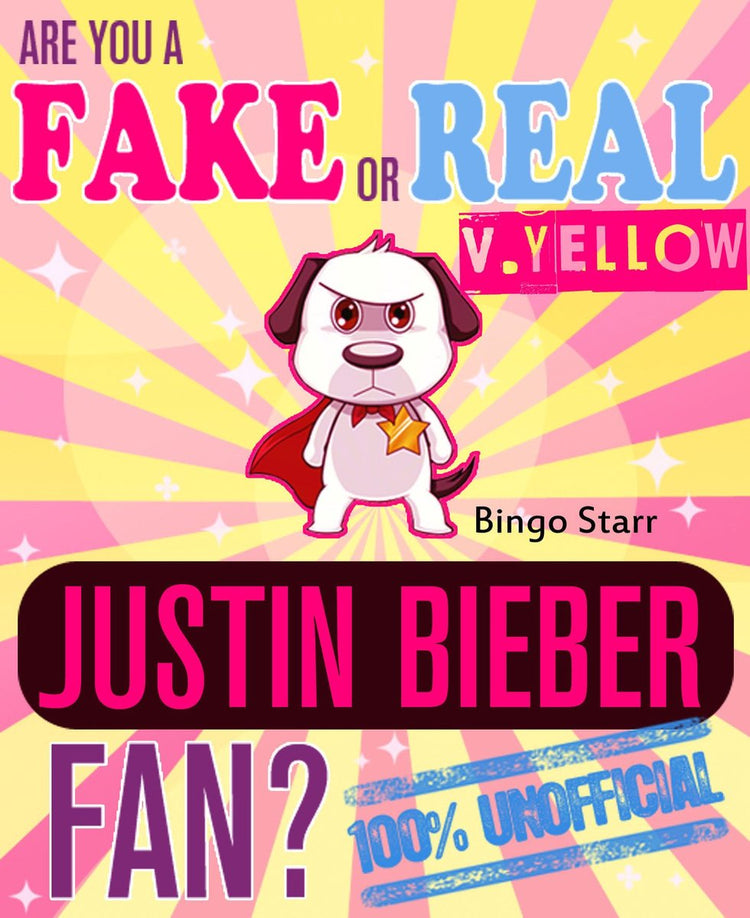 Bist du ein falscher oder echter Justin Bieber-Fan? Version Gelb – das 100 % inoffizielle Quiz- und Fakten-Trivia-Reiseset-Spiel