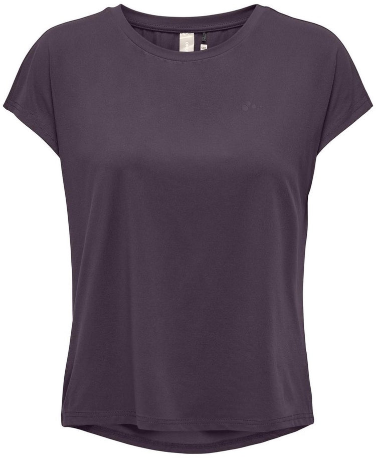 Only Play Aubree Loose Damen-Trainings-T-Shirt 15137012-Pflaume – Farbe Lila-Mehrfarbig – Größe XL